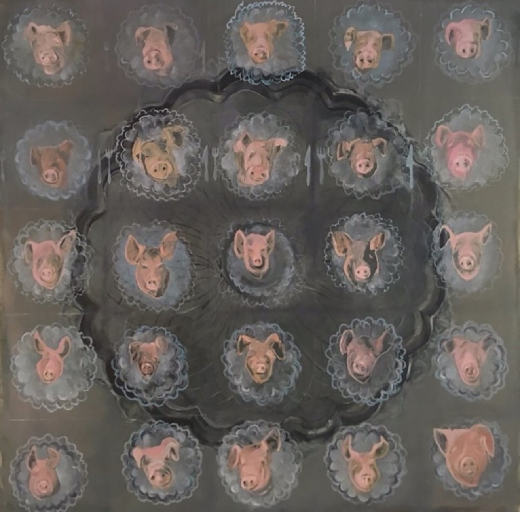 The year of the Pig, oil on canvas, 100x100 cm